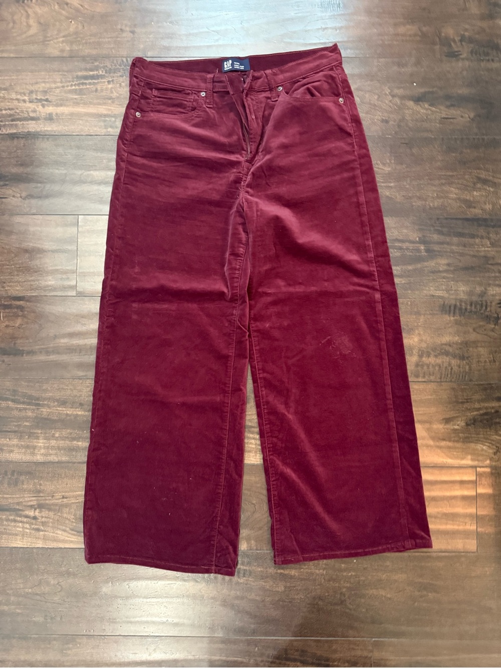 GAP Burgundy Wide-Leg Corduroy Pants